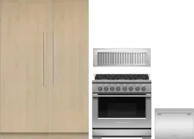 5 Piece Package Includes Refrigerator, Freezer, Range, Hood And Dishwasher